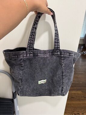 Zara Washed Black Tote with 'Keep Ready' Patch